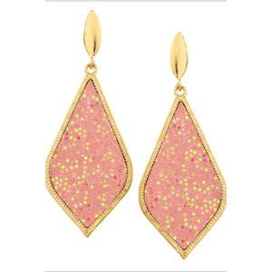 Bluebell Large Teardrop Sparkle Earrings Pink NWT